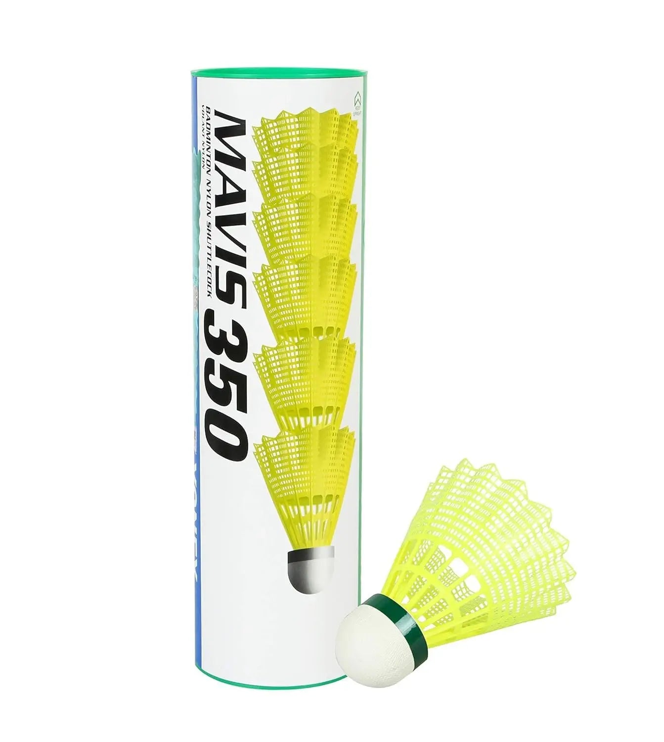 Yonex Mavis 350 Green Cap Nylon Shuttlecock (Yellow) DeviStore