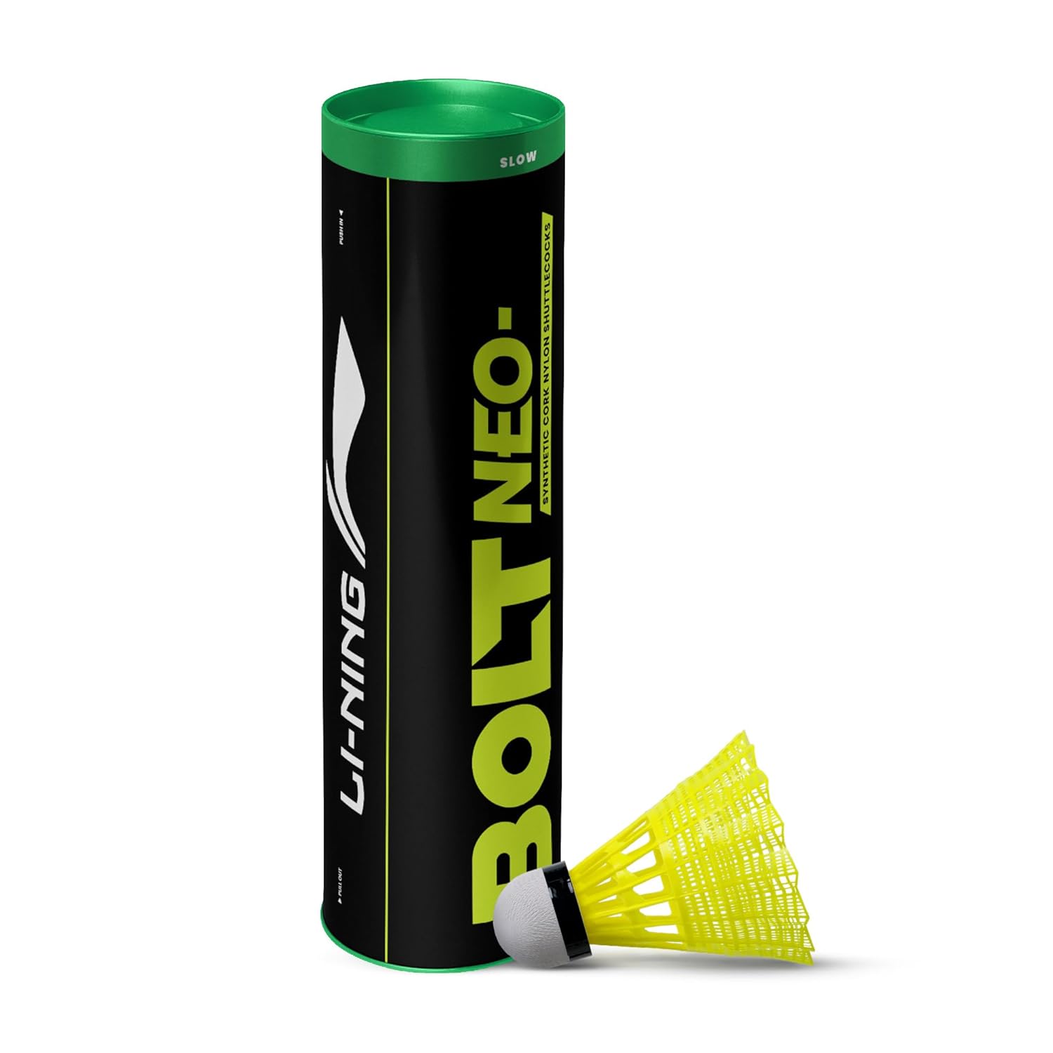Li-Ning Bolt Neo (6 in 1) Nylon Badminton Shuttlecocks (Yellow)