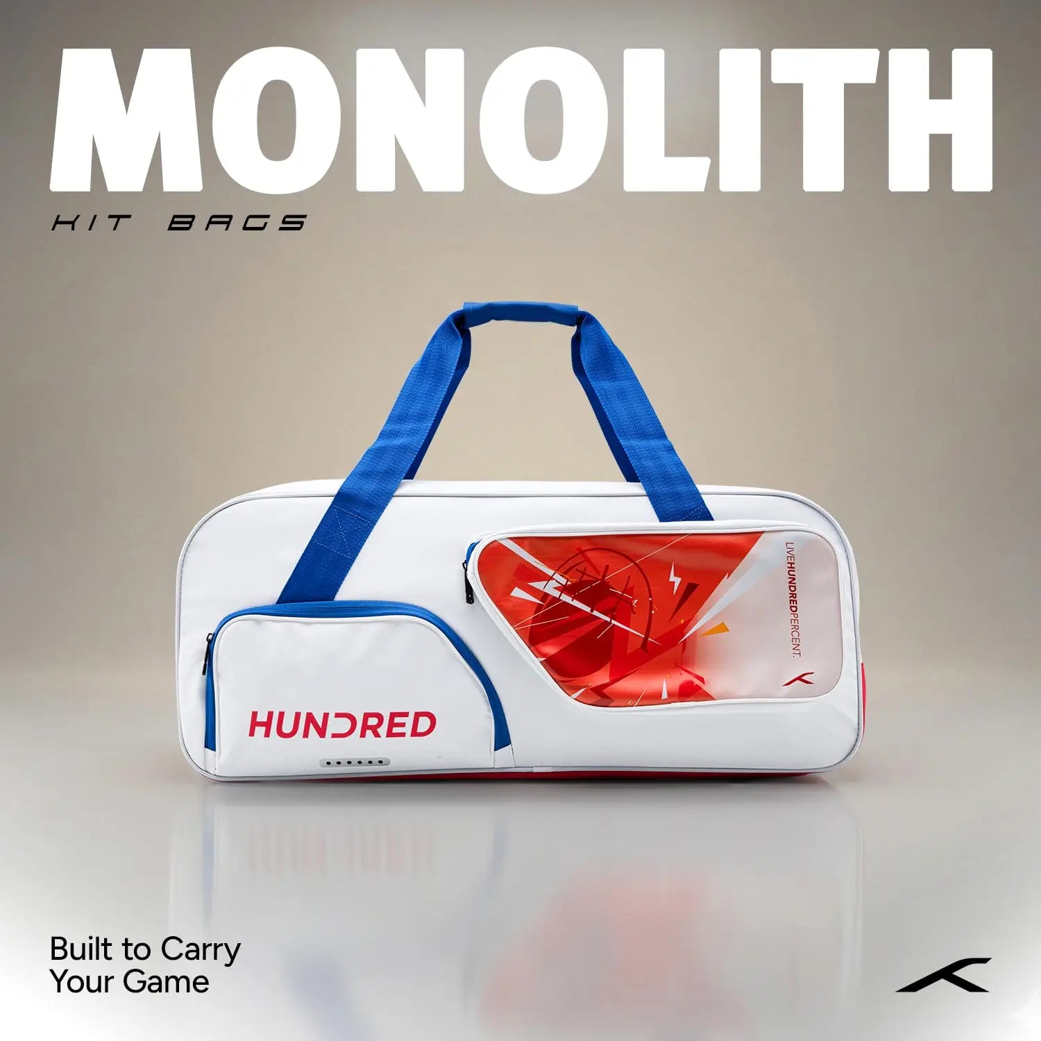 Hundred Monolith Duffle Kit Bag | Spacious Sports Bag with Large Compartment for Badminton and Tennis Rackets, Shoes & Gear | Seprate Shoe Compartment | Ideal for Sports, Gym & Travel DeviStore