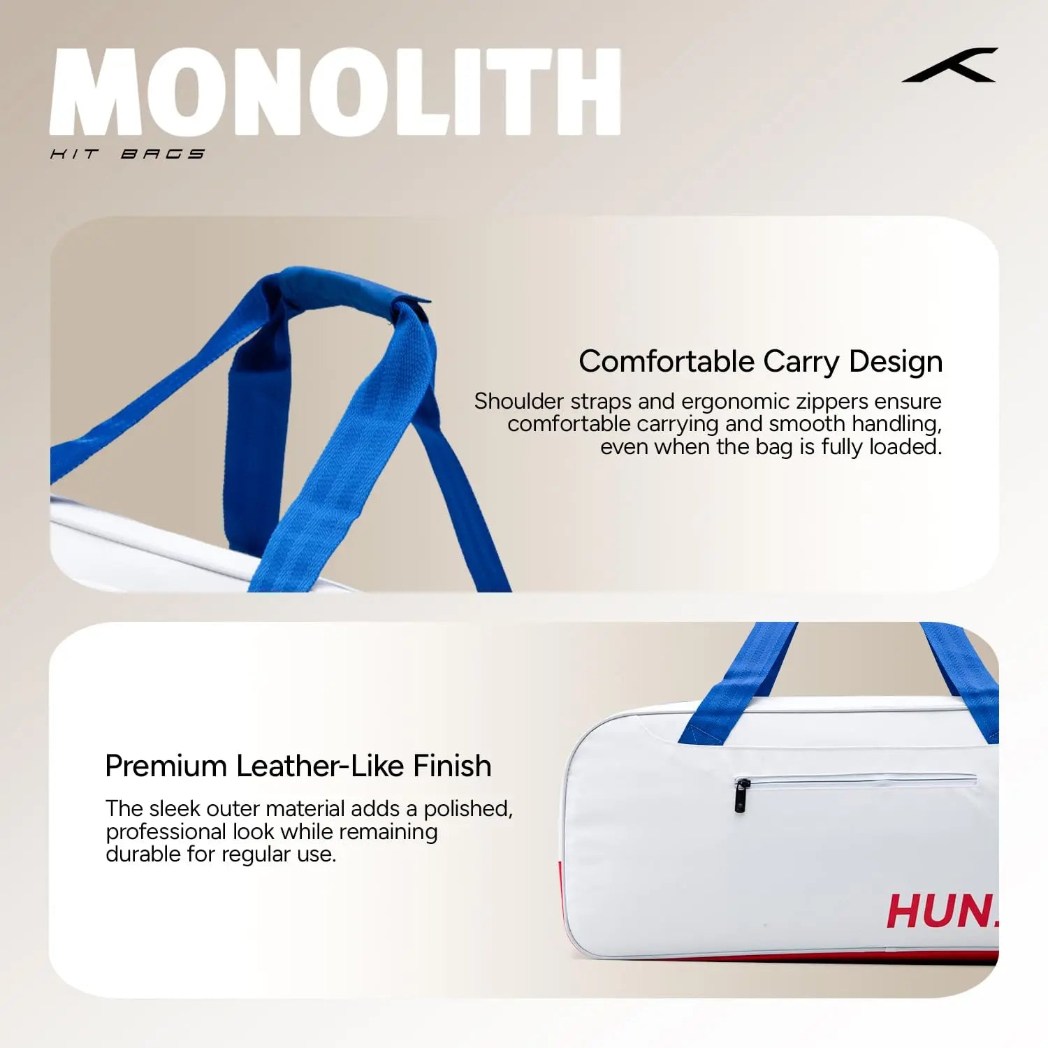 Hundred Monolith Duffle Kit Bag | Spacious Sports Bag with Large Compartment for Badminton and Tennis Rackets, Shoes & Gear | Seprate Shoe Compartment | Ideal for Sports, Gym & Travel DeviStore