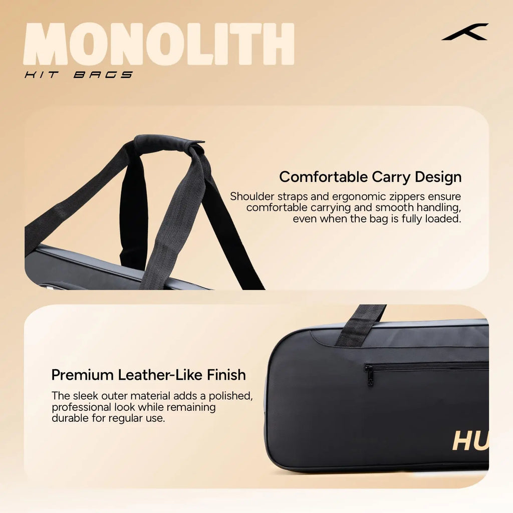 Hundred Monolith Duffle Kit Bag | Spacious Sports Bag with Large Compartment for Badminton and Tennis Rackets, Shoes & Gear | Seprate Shoe Compartment | Ideal for Sports, Gym & Travel DeviStore