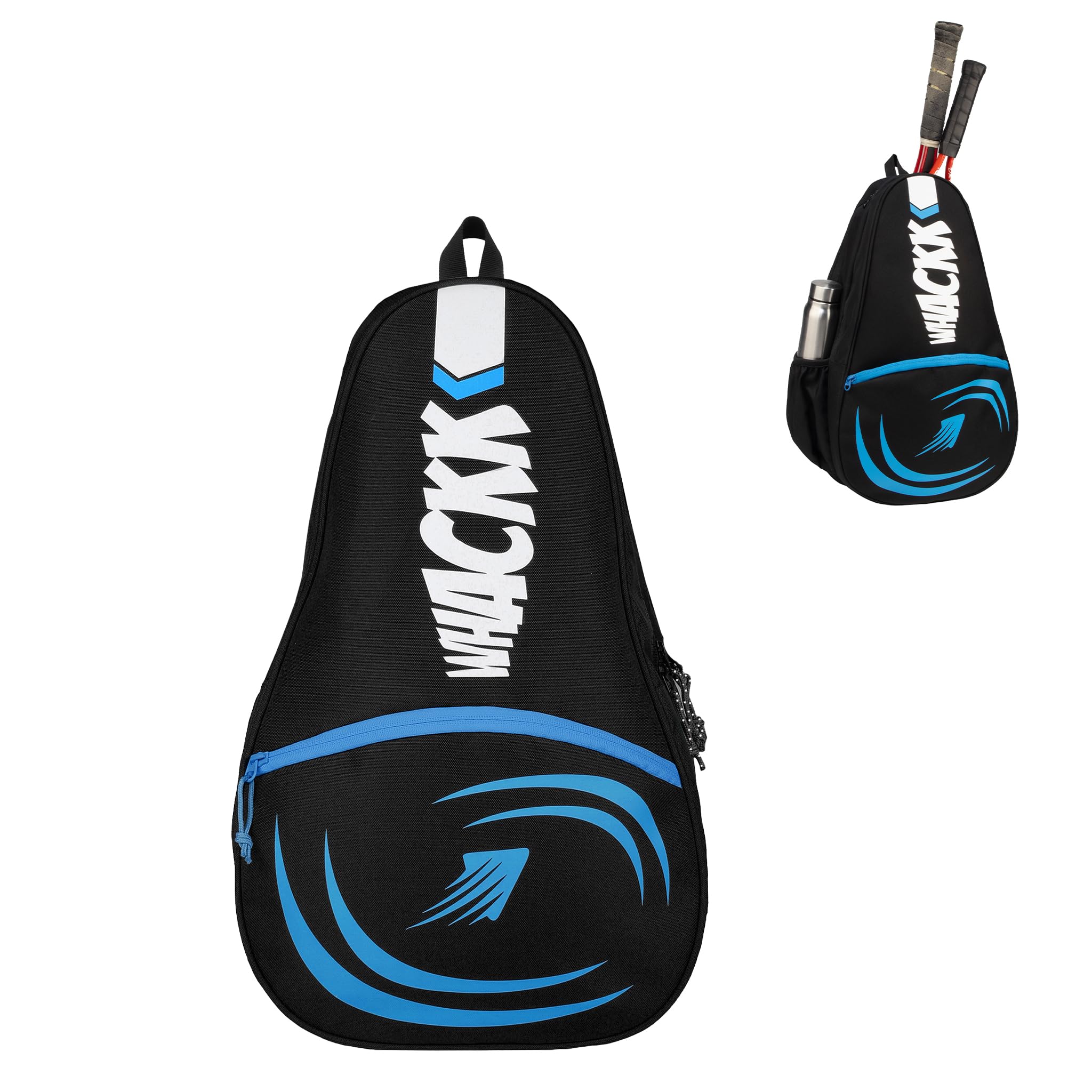 WHACKK DropShot Black 32L Tennis Badminton Pickelball Squash Equipment Kit Bag | Unisex Lightwieght Backpack
