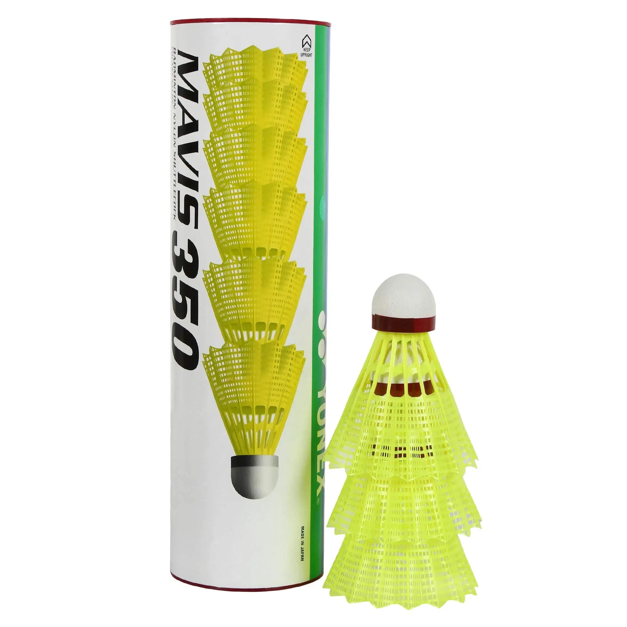 Yonex Mavis 350 Green Cap Nylon Shuttlecock (Yellow) DeviStore
