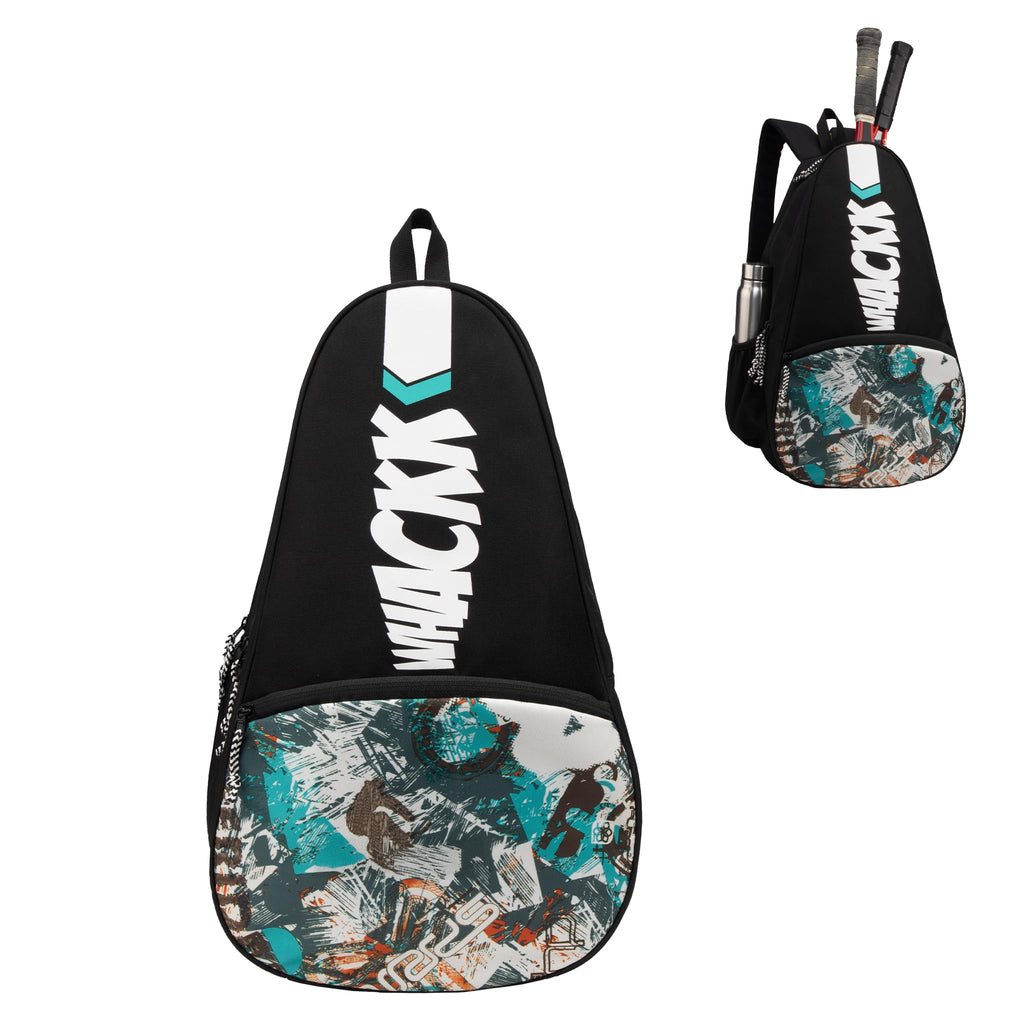 WHACKK DropShot Black 32L Tennis Badminton Pickelball Squash Equipment Kit Bag | Unisex Lightwieght Backpack