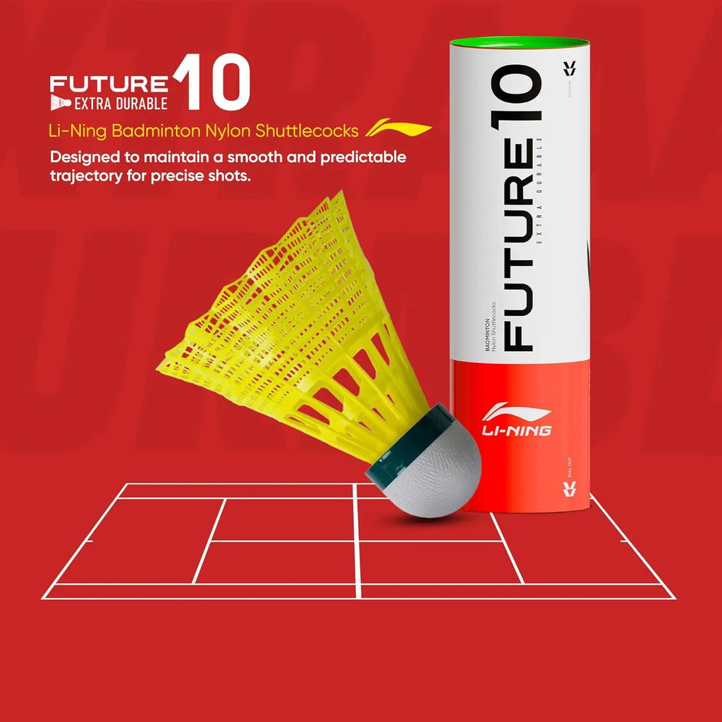 Li-Ning Future 10 Nylon Shuttlecock (Yellow, Pack of 6) DeviStore