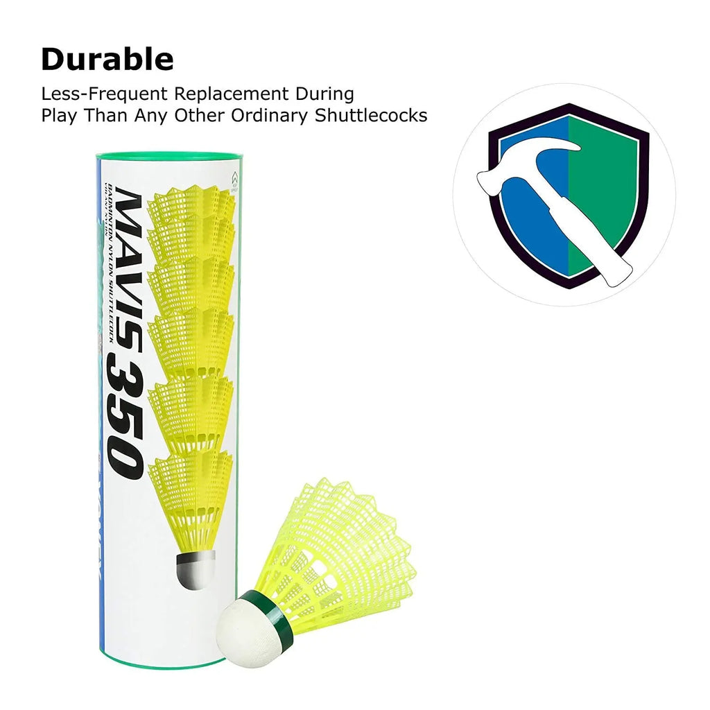 Yonex Mavis 350 Green Cap Nylon Shuttlecock (Yellow) DeviStore
