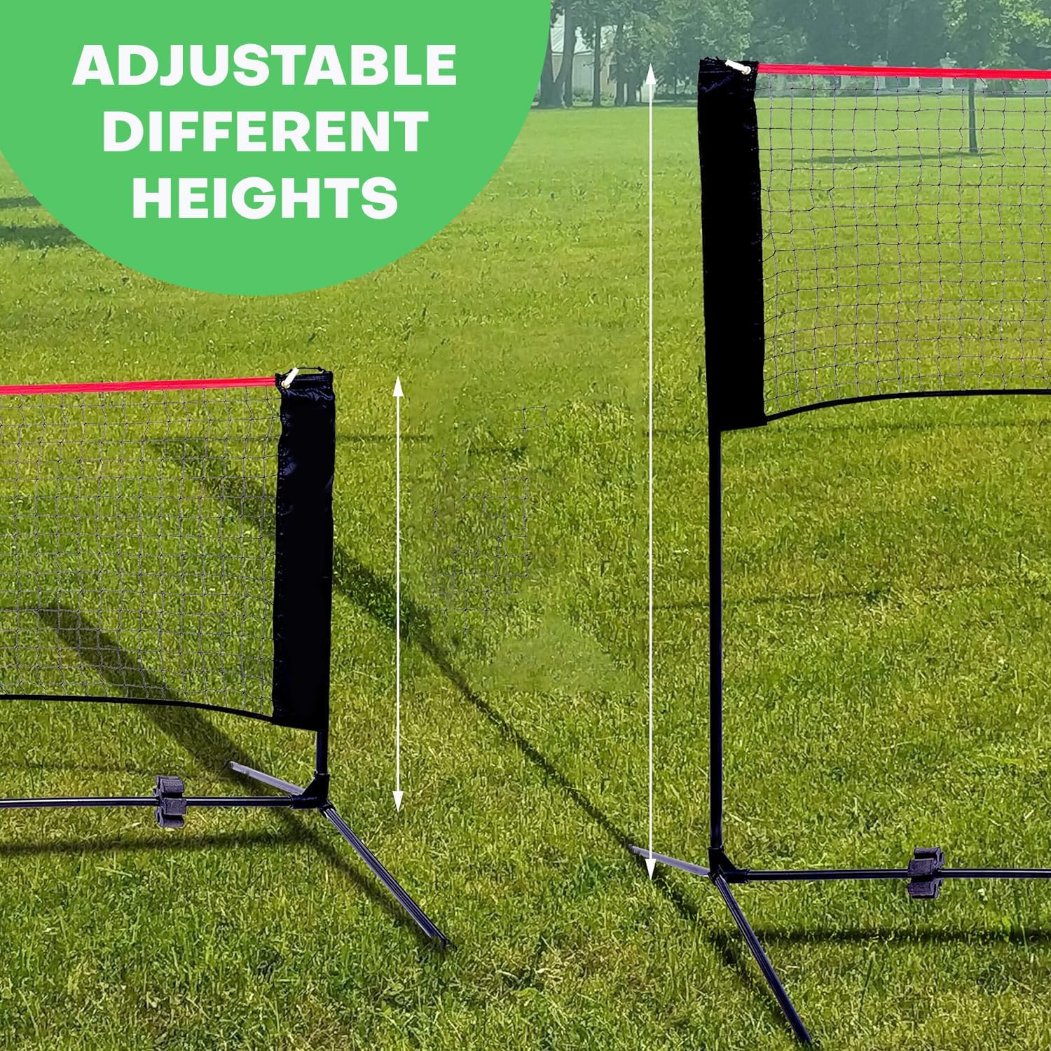 Hacer 5.1M Badminton Net with Foldable Stand Poles & Carry Bag for Outdoor Indoor Backyard School Beach Garden Volleyball and Tennis