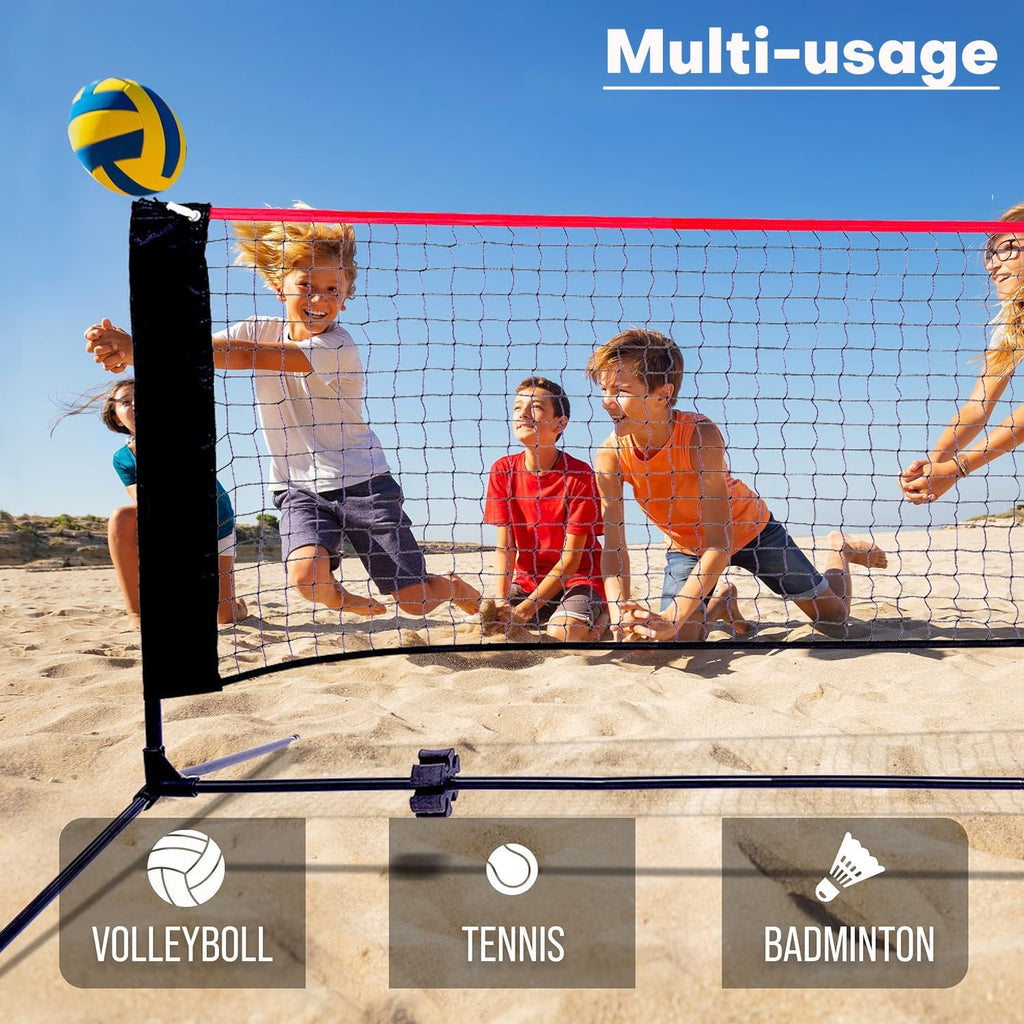 Hacer 5.1M Badminton Net with Foldable Stand Poles & Carry Bag for Outdoor Indoor Backyard School Beach Garden Volleyball and Tennis