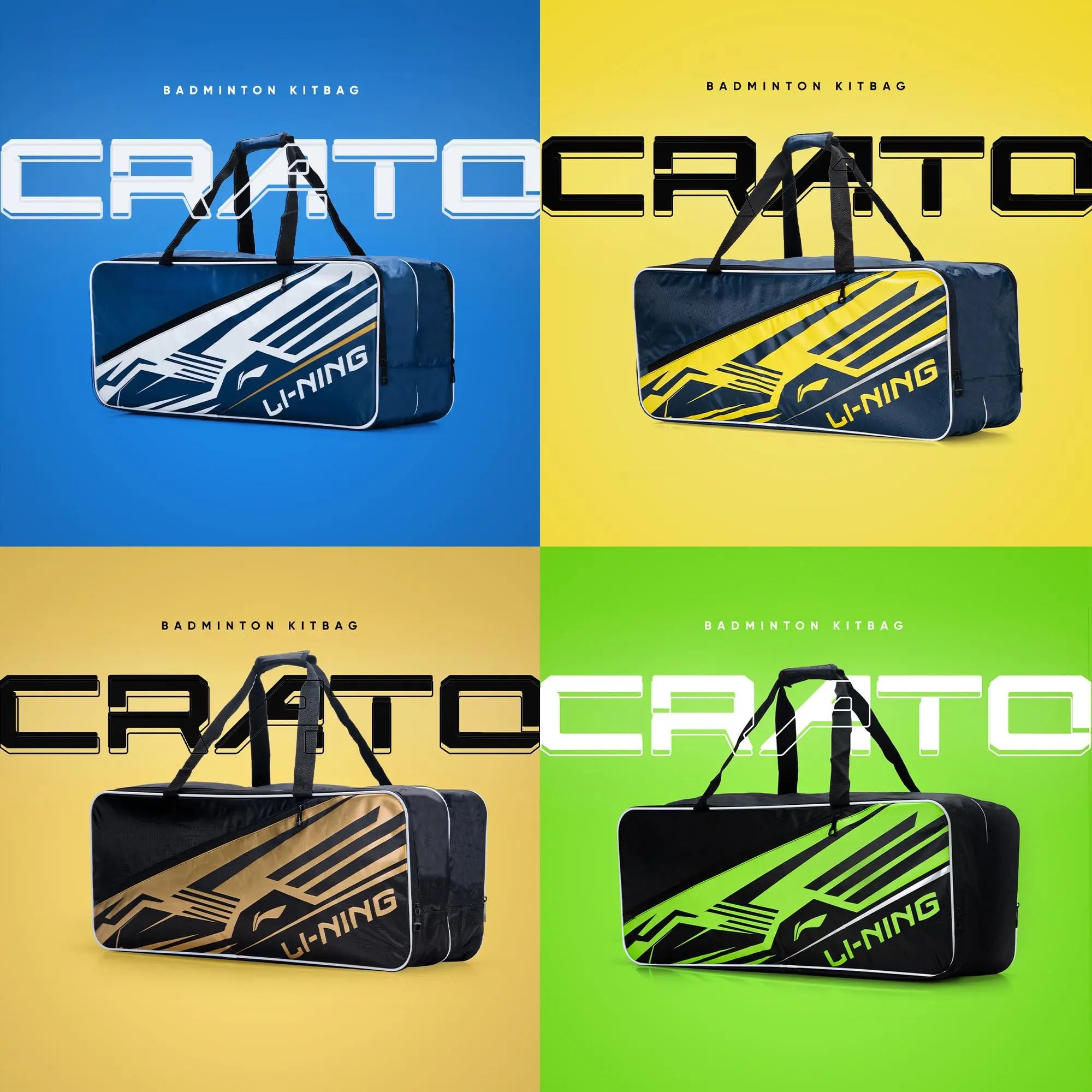 Li-Ning Crato Triple Zipper Polyester Badminton Kit Bag DeviStore