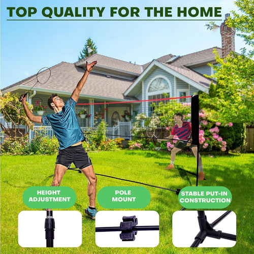 Hacer 5.1M Badminton Net with Foldable Stand Poles & Carry Bag for Outdoor Indoor Backyard School Beach Garden Volleyball and Tennis