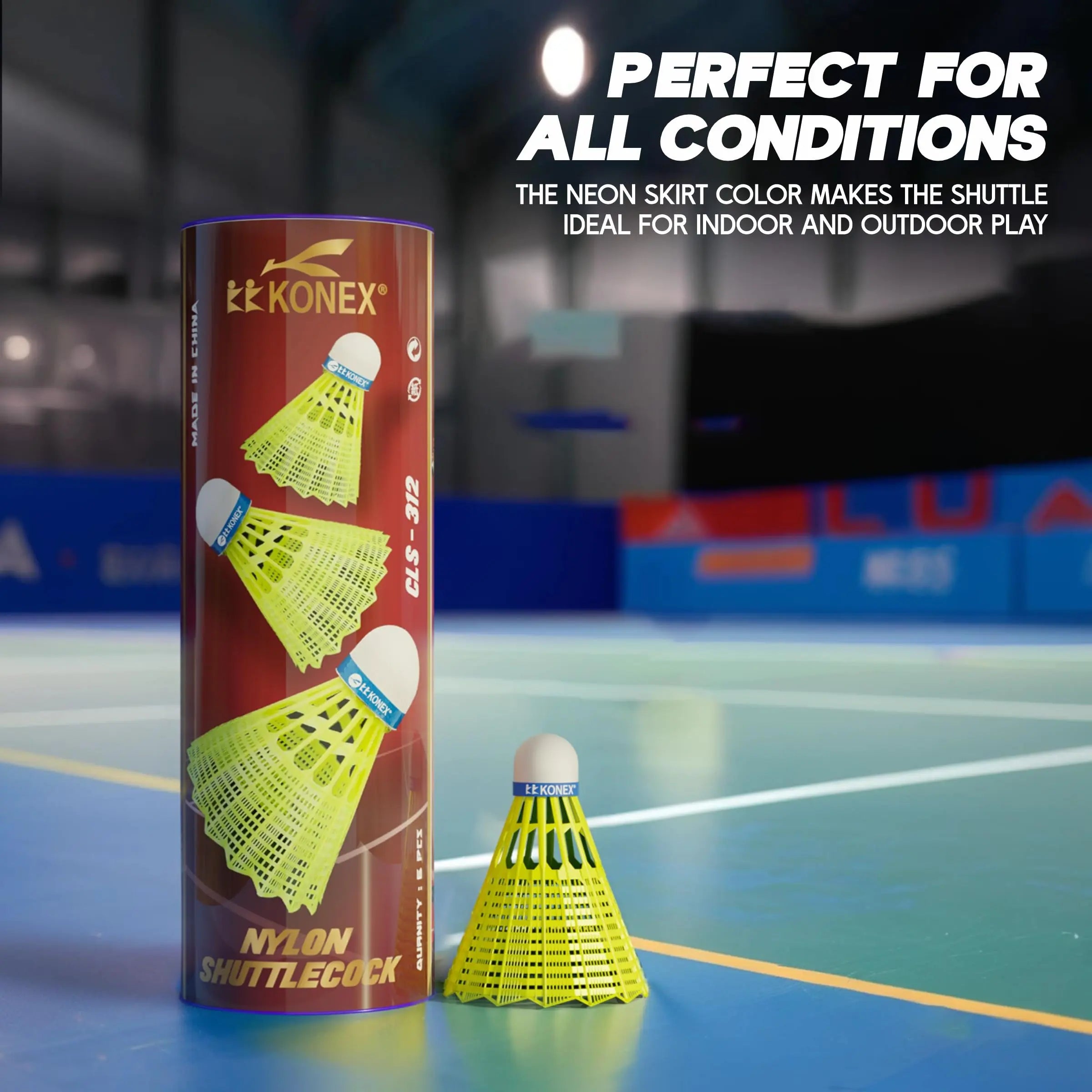 Konex Badminton Shuttlecock (12 Pcs) | Durable Premium Nylon Build with Lightweight Design | Fast, Stable & Steady Flight | Perfect for Indoor & Outdoor Games - Yellow DeviStore