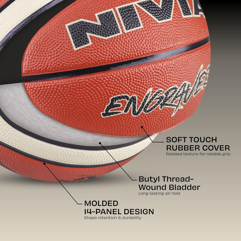 Nivia Engraver Basketball , Size : 7 , Material : Rubber , Color: Multicolor
