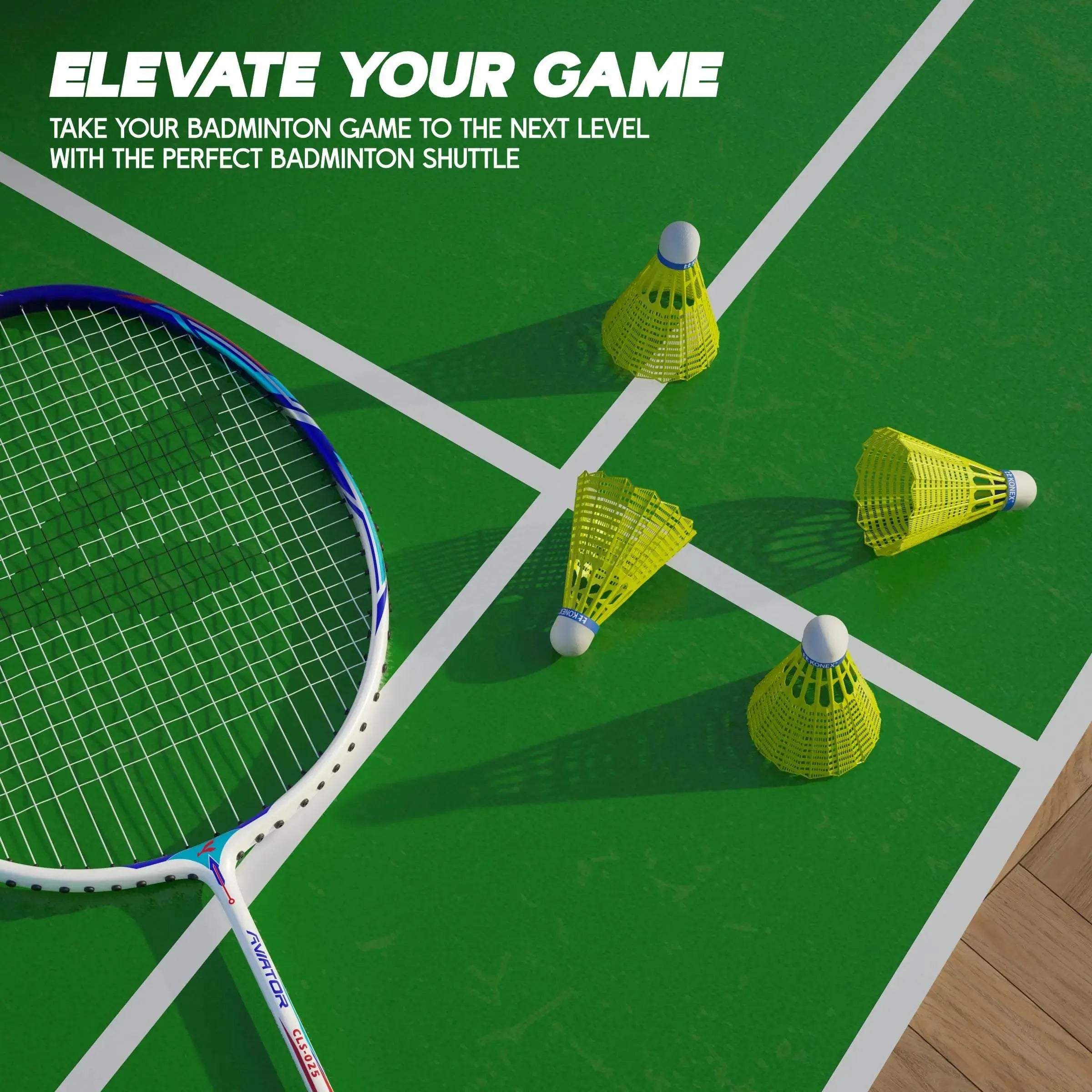 Konex Badminton Shuttlecock (12 Pcs) | Durable Premium Nylon Build with Lightweight Design | Fast, Stable & Steady Flight | Perfect for Indoor & Outdoor Games - Yellow DeviStore