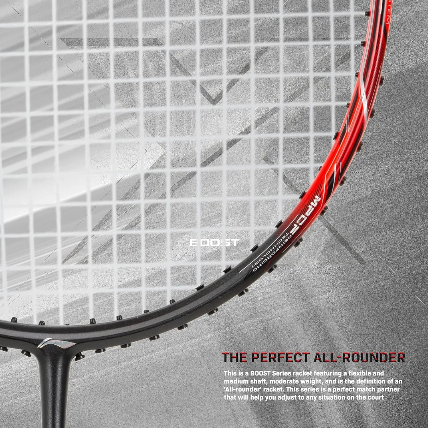 Li-Ning 3D Calibar X Boost Carbon Graphite Strung Badminton Racquets, 83 Grams, 30 Lbs String Tension and Free Full Cover(Dark Grey/Red) DeviStore